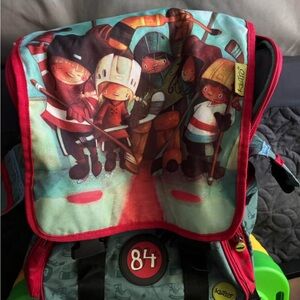 Kids Backpack with Hockey Design - Red and Blue